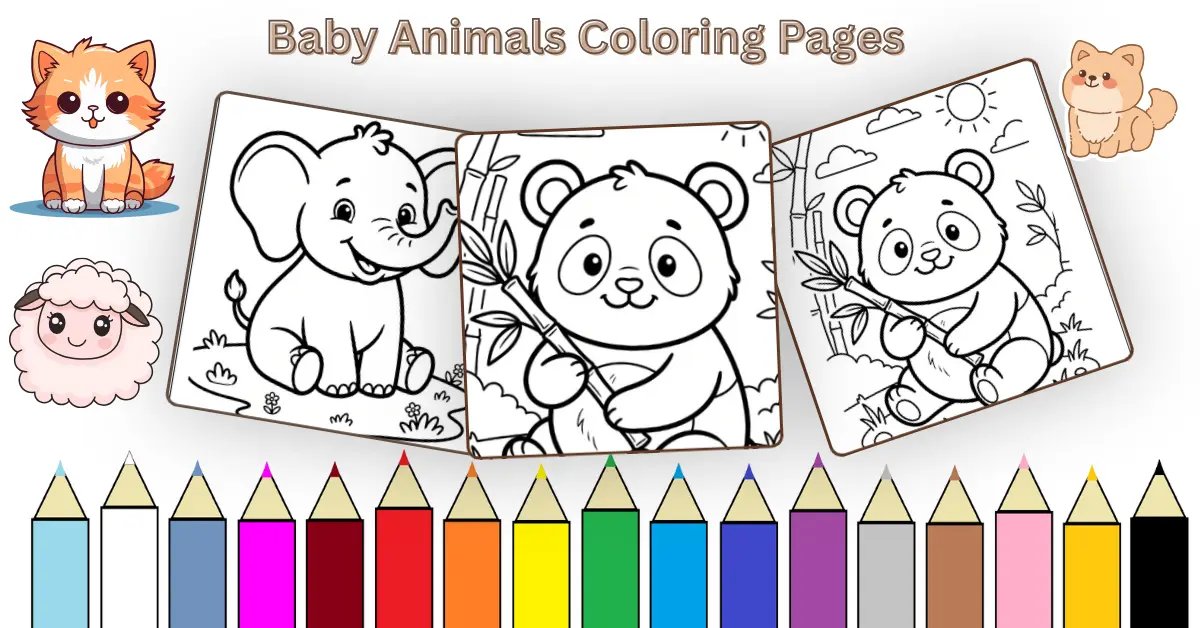 Baby animals coloring page